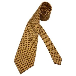 TRUSSARDI Yellow Floral Silk LUXURY Tie ITALY